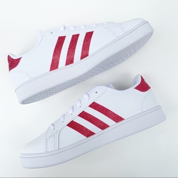 adidas GRAND COURT SHOES White/Glitter Pink - Picture 3 of 15